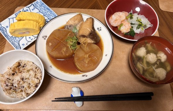 料理教室マンツーマンぶり大根セット盛り付け