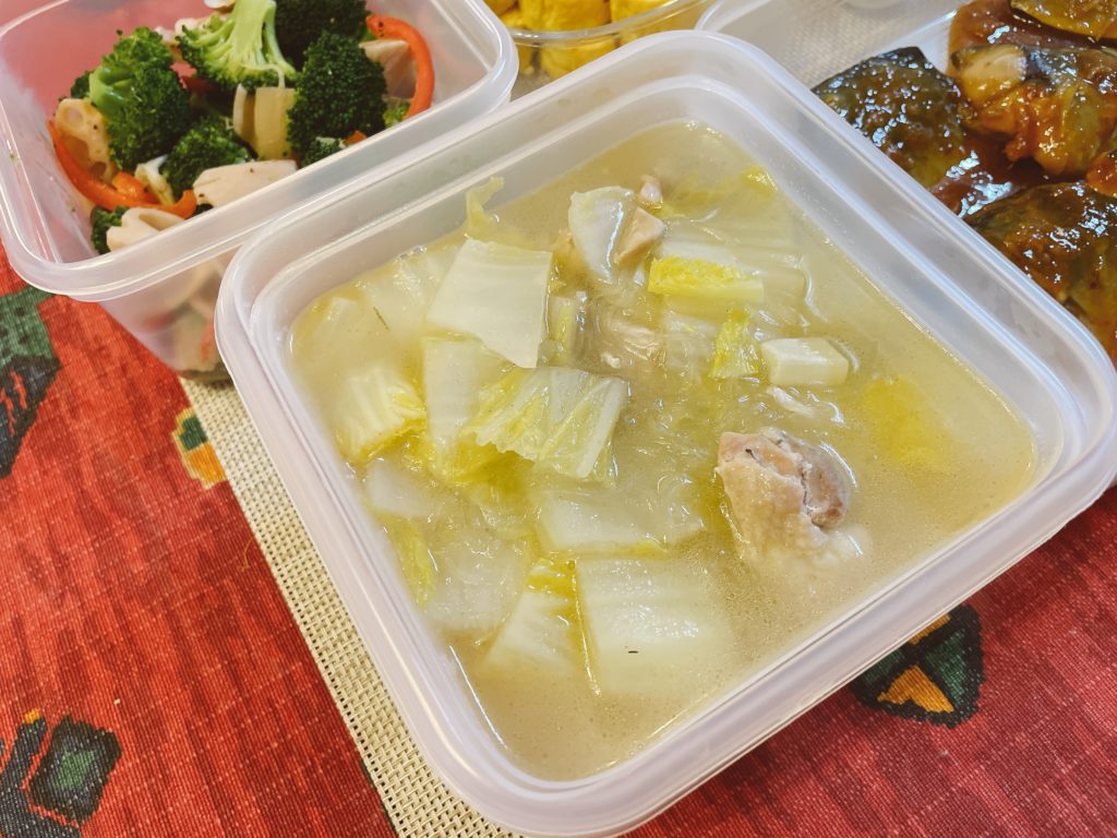 料理教室マンツーマン白菜春雨スープ