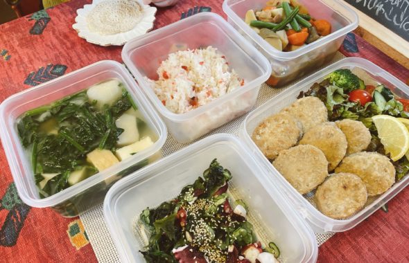 料理教室マンツーマン蓮根挟み焼セット