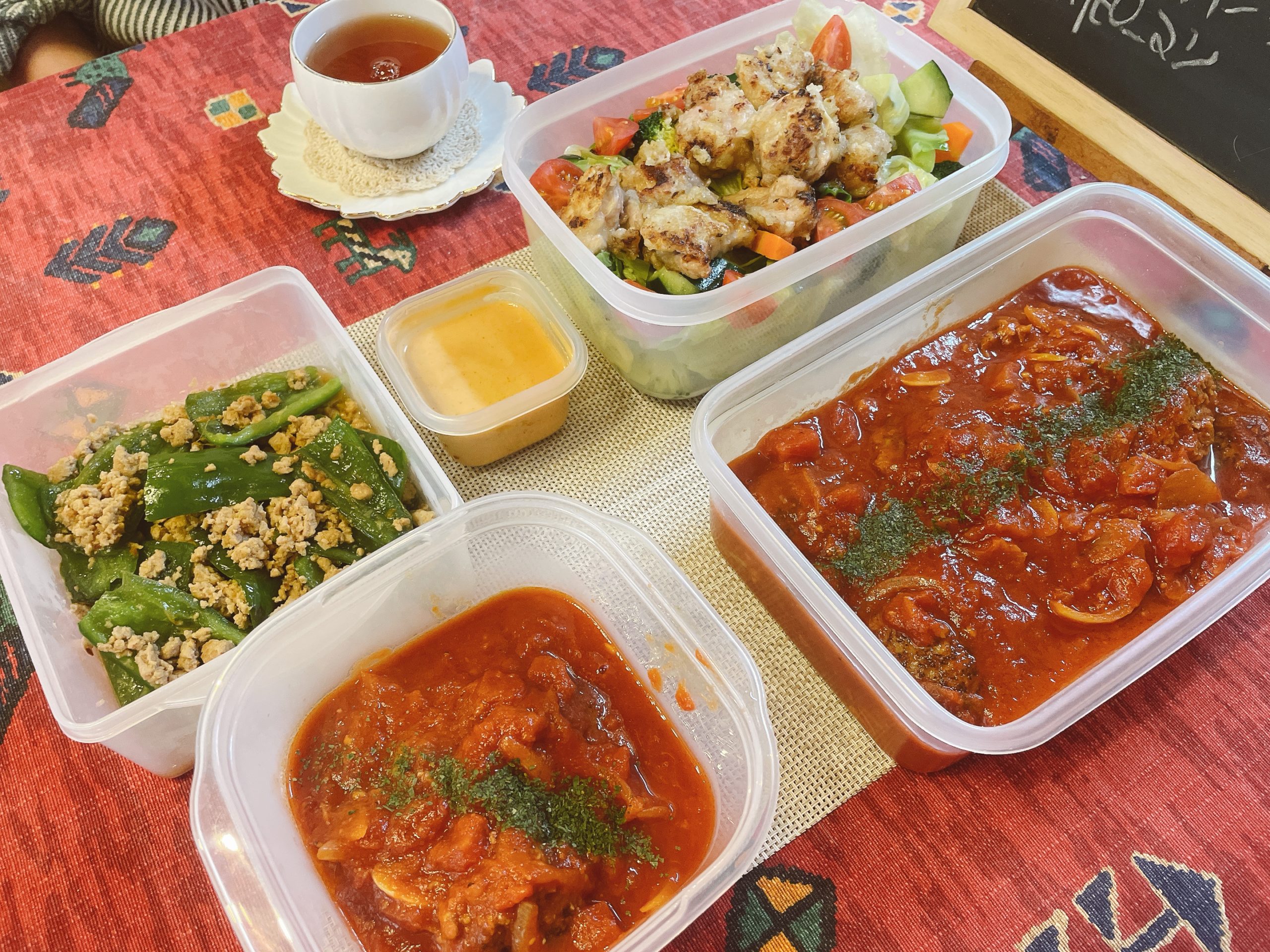 料理教室マンツーマントマト煮込みハンバーグセット