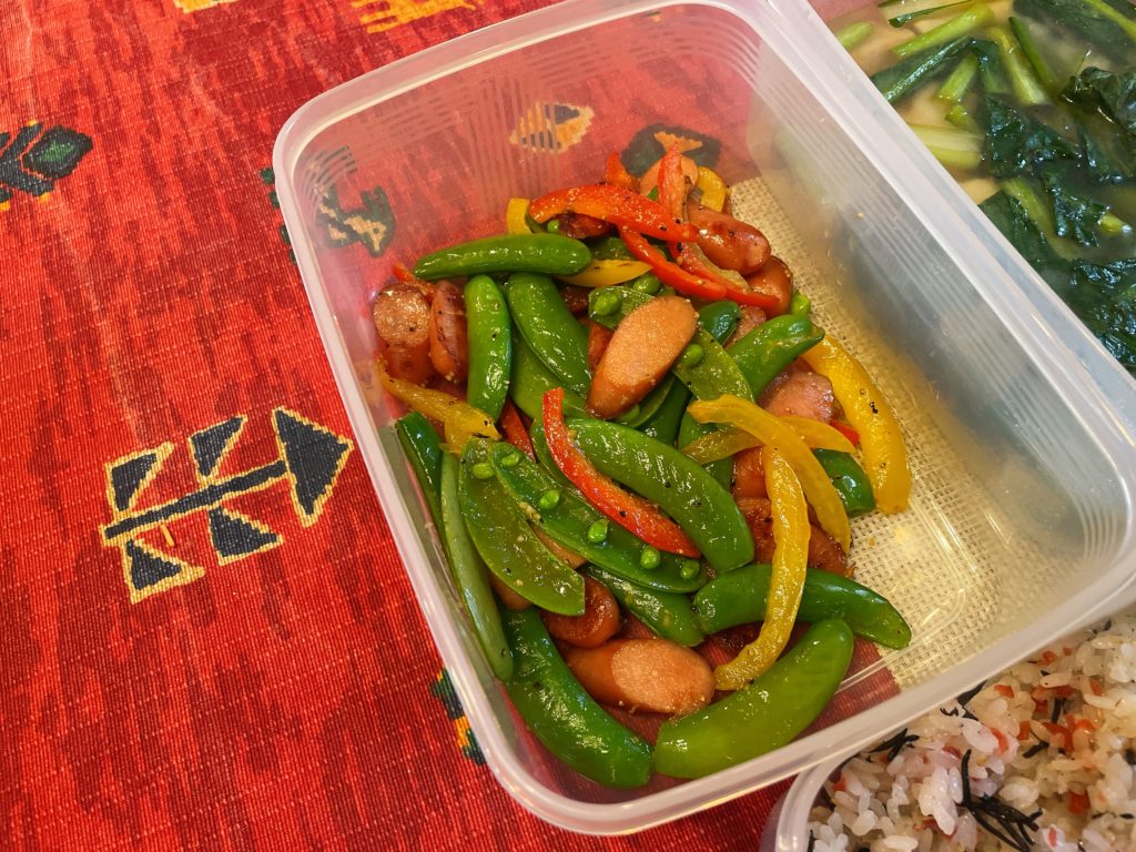 料理教室マンツーマンエンドウソテー