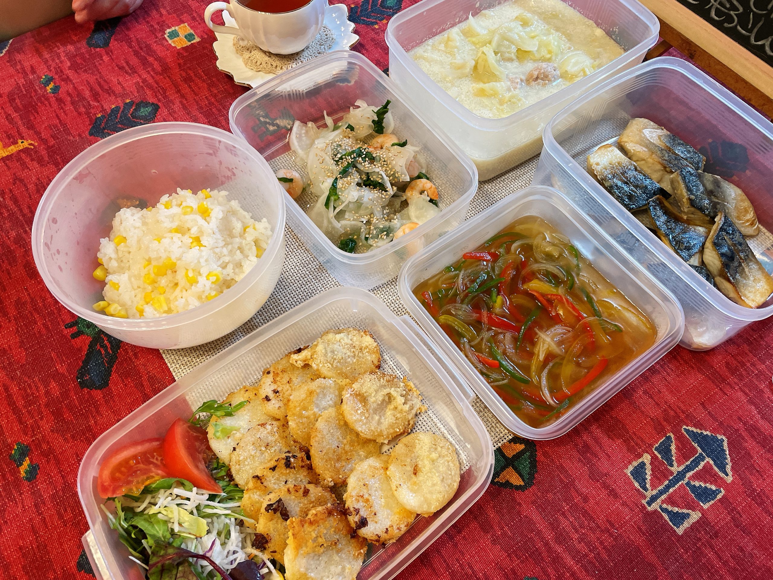 料理教室マンツーマンサバカラフル野菜あんセット