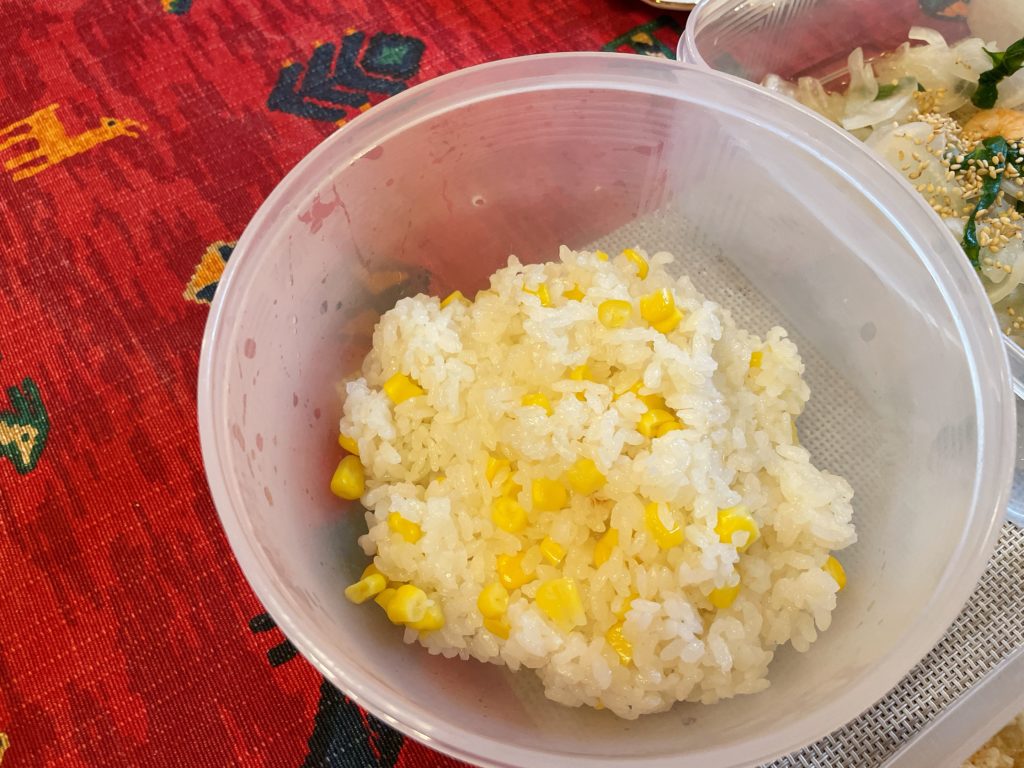 料理教室マンツーマントウモロコシご飯