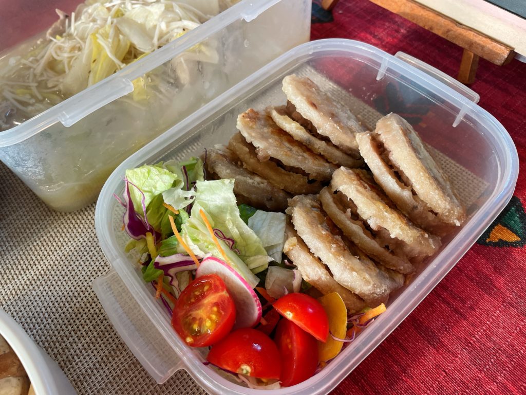 料理教室マンツーマン蓮根挟み焼