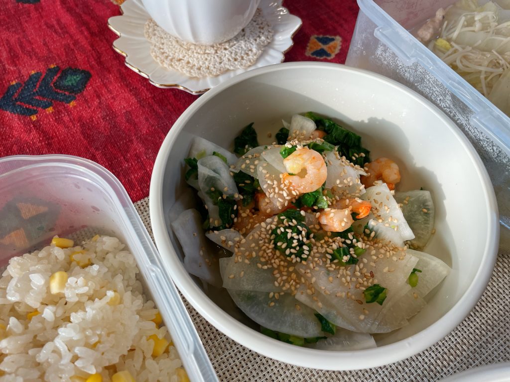 料理教室マンツーマン蕪の酢の物