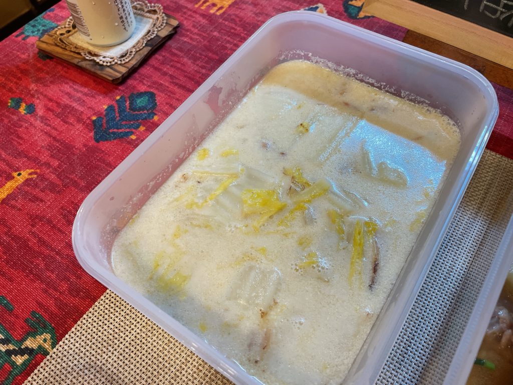 料理教室マンツーマン白菜豆乳スープ