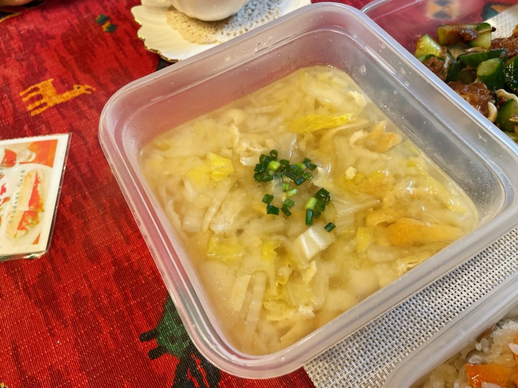 料理教室マンツーマン白菜味噌汁