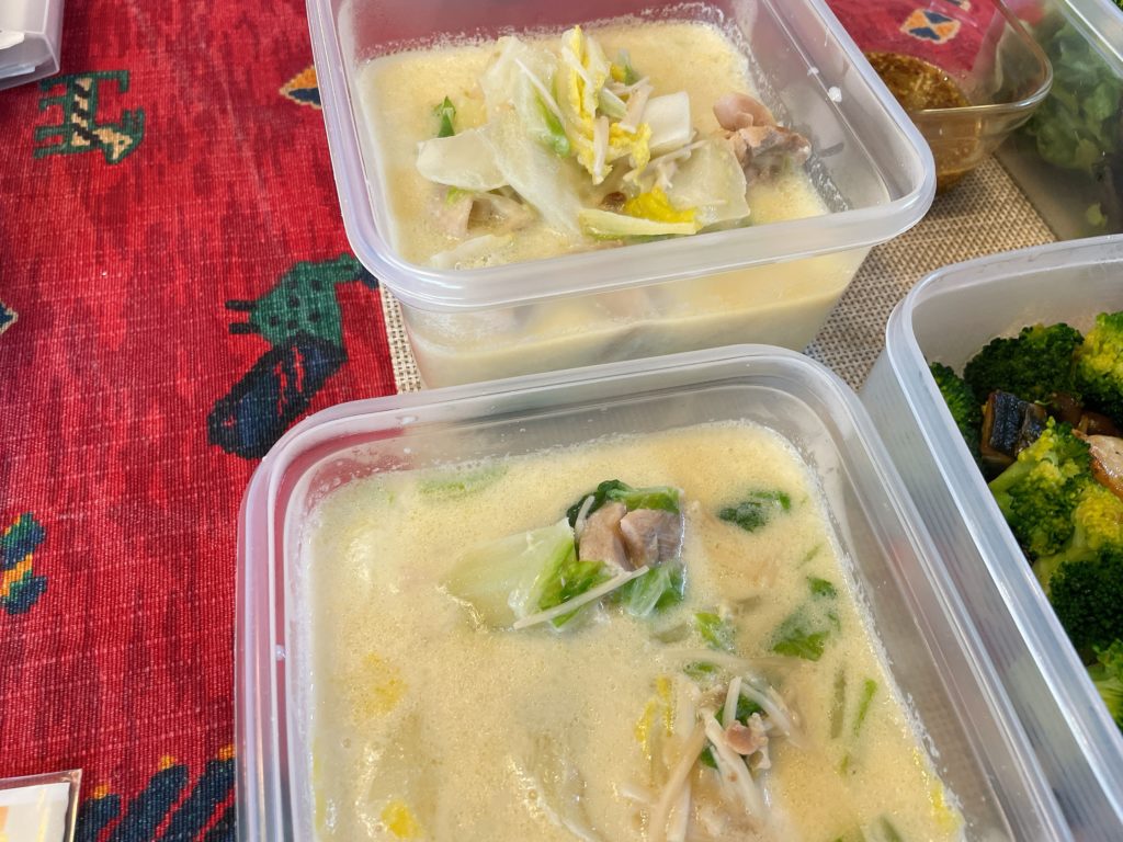 料理教室マンツーマン豆乳スープ