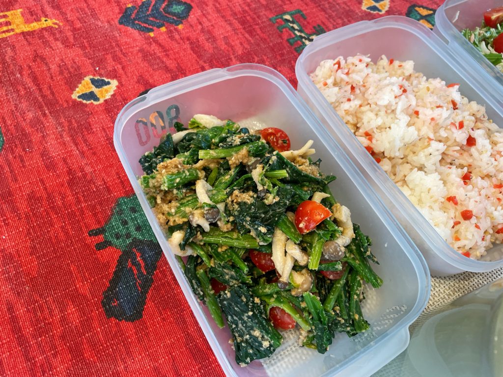 料理教室マンツーマンほうれん草胡麻和え