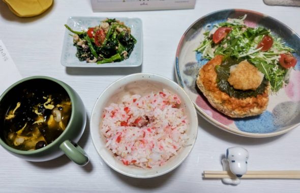 料理教室マンツーマン豆腐ハンバーグセット盛り付け