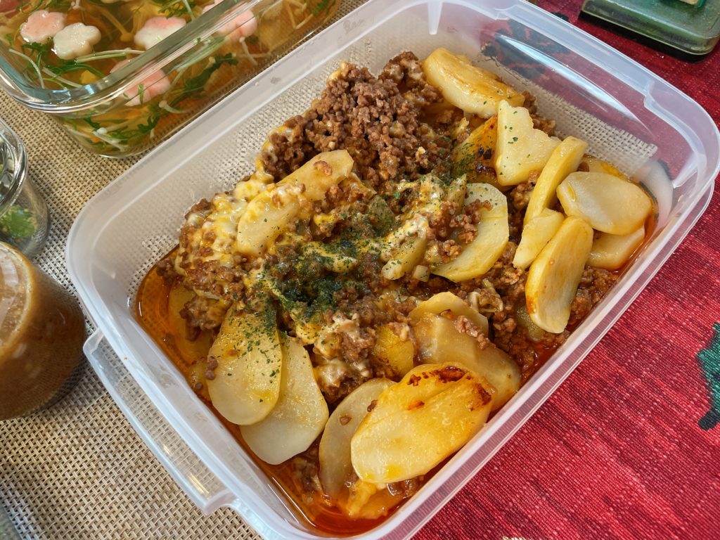 料理教室マンツーマンじゃがミートチーズ焼き