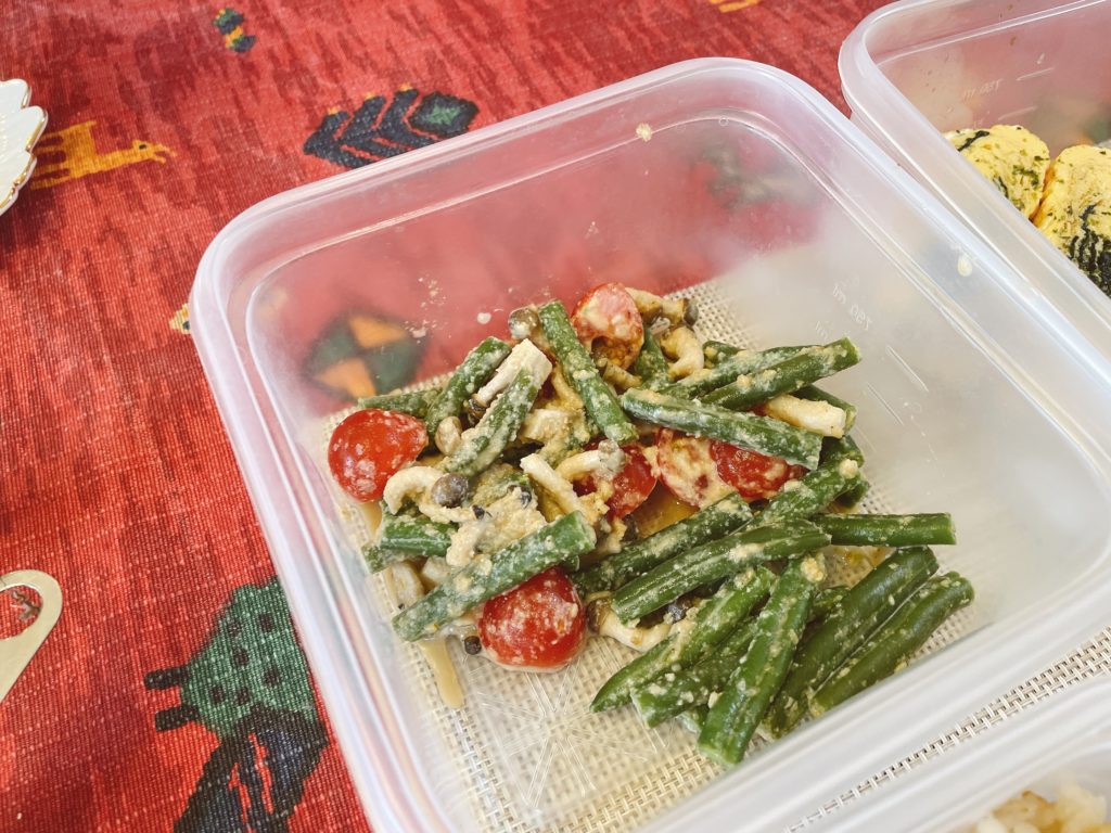 料理教室マンツーマンインゲン胡麻和え