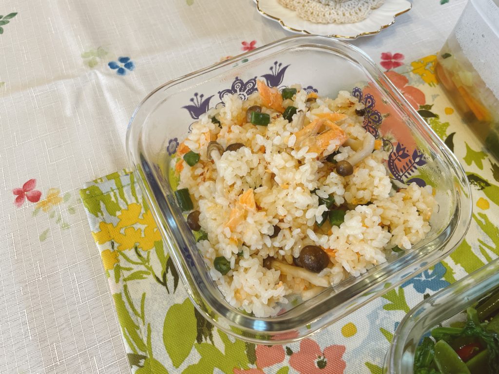 料理教室マンツーマン鮭ピラフ