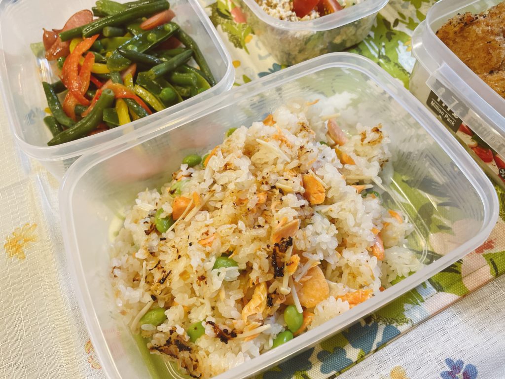 料理教室マンツーマン鮭炊き込みご飯