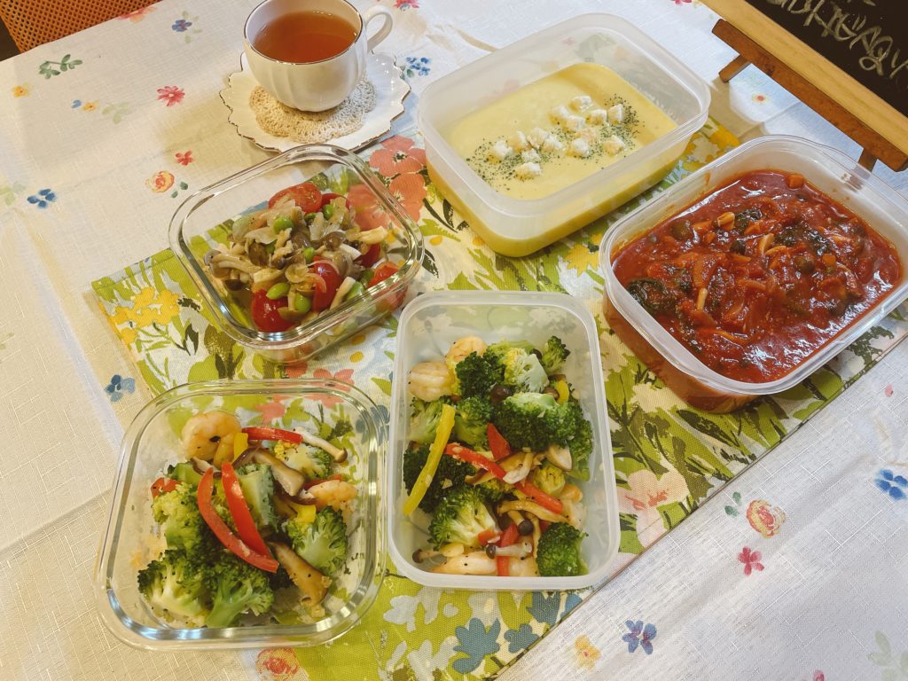 料理教室マンツーマンほうれん草トマトパスタソースセット