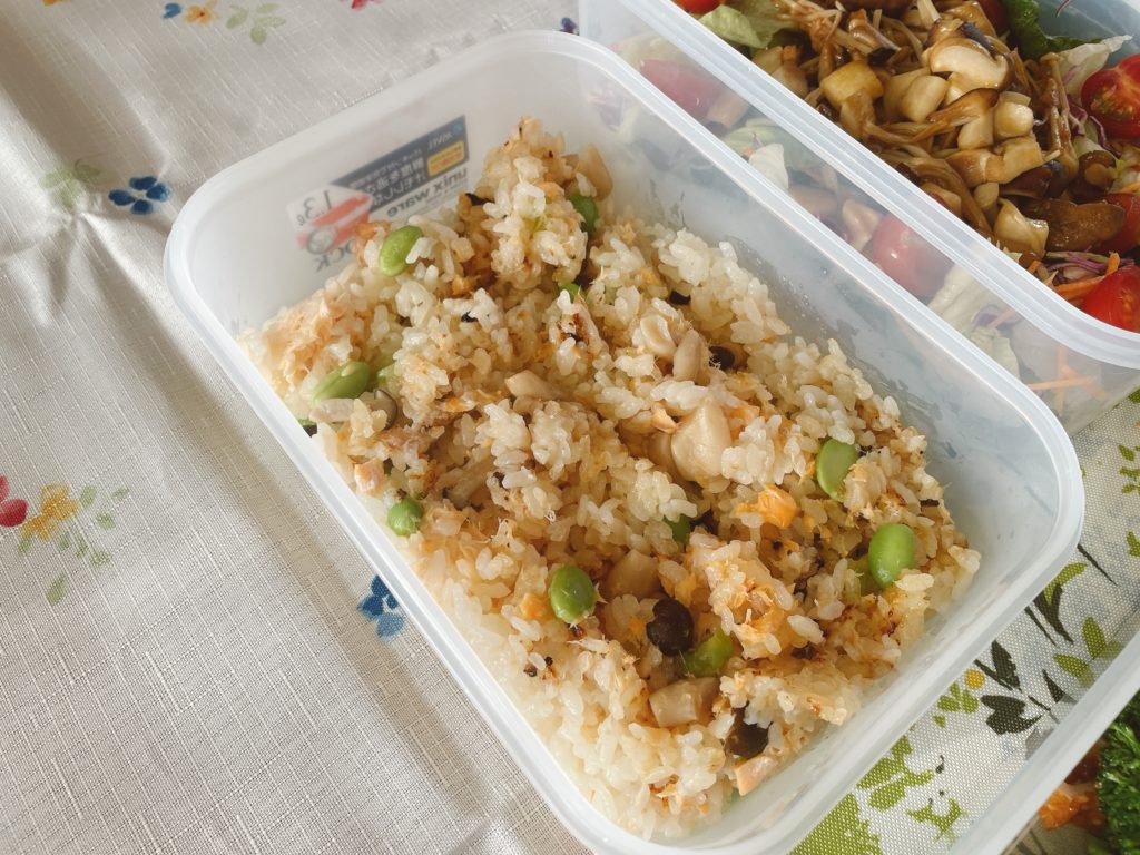 料理教室マンツーマン鮭炊き込みご飯