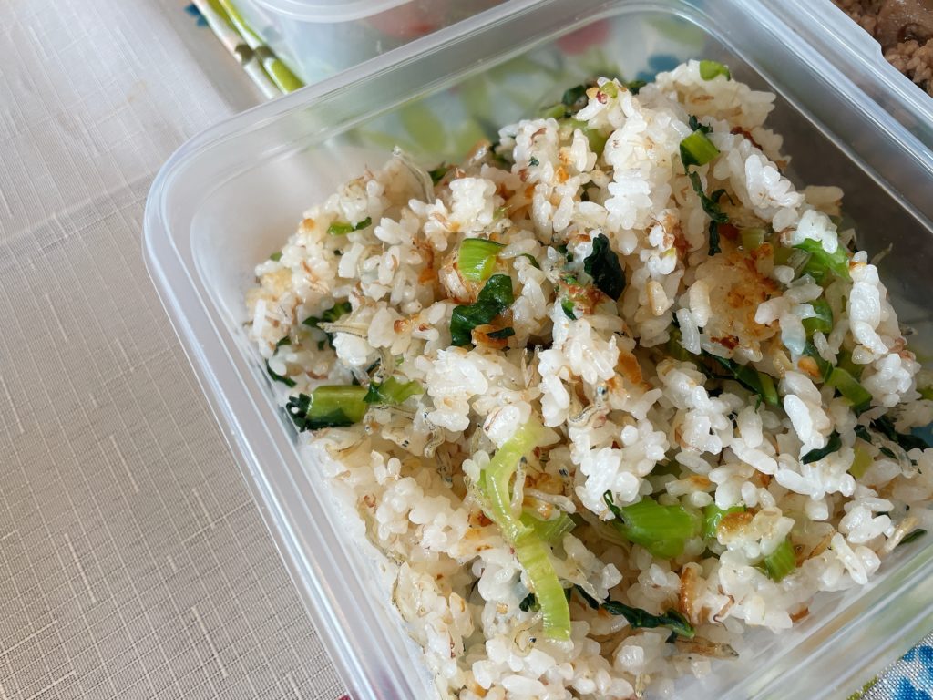 料理教室マンツーマン小松菜ごはん