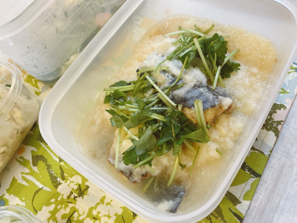 料理教室マンツーマンサバおろし煮