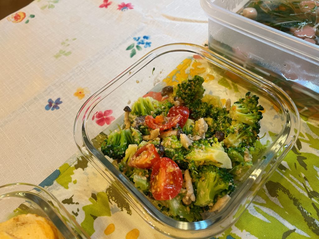 料理教室マンツーマンブロッコリー胡麻和え