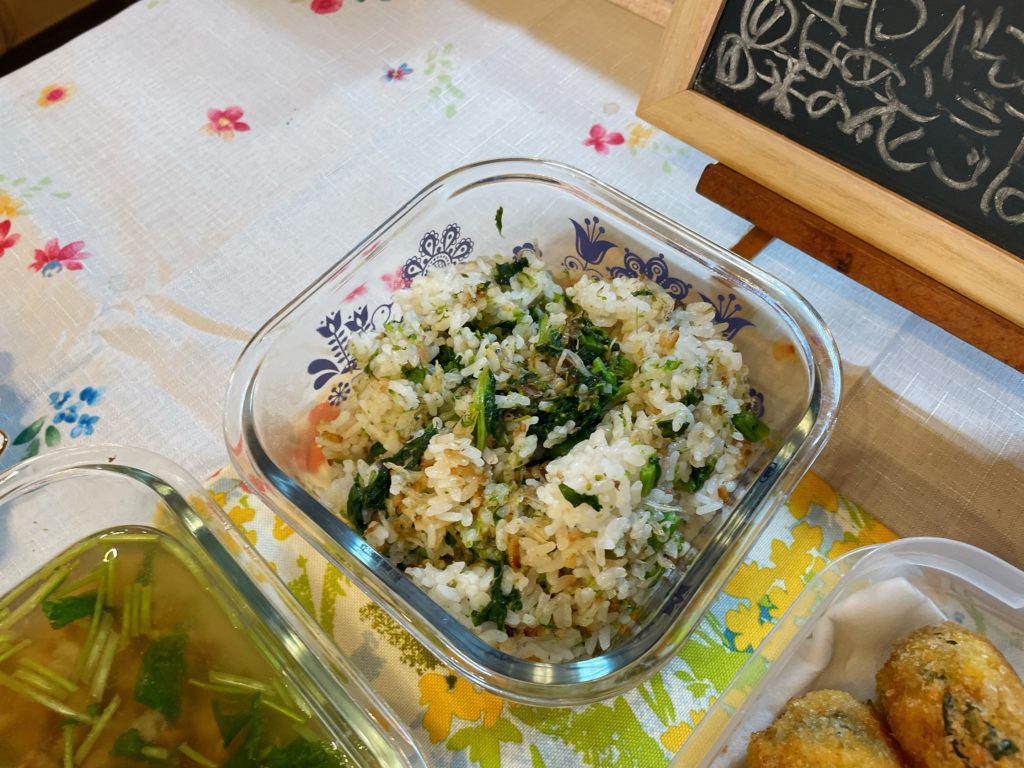 料理教室マンツーマン菜の花ご飯