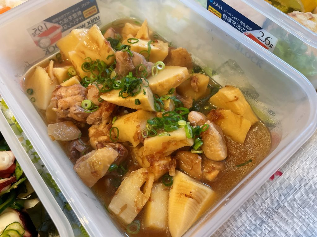 料理教室マンツーマン鶏肉入りたけのこ土佐煮