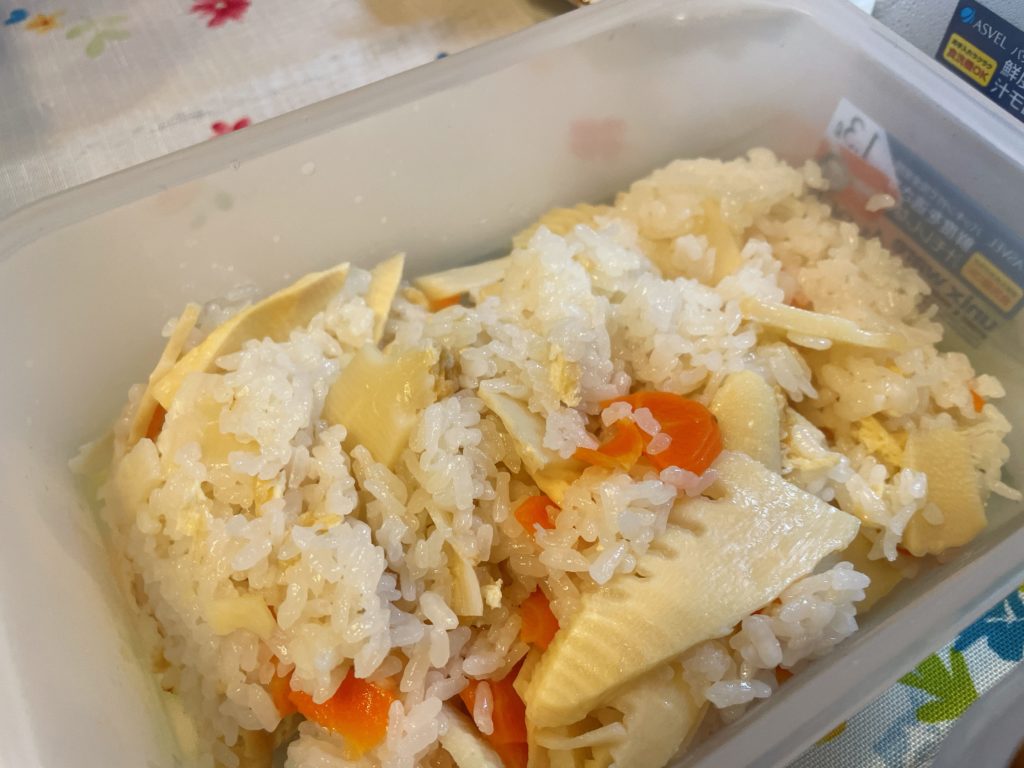 料理教室マンツーマンたけのこご飯