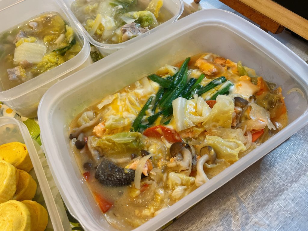 料理教室マンツーマン鮭ちゃんちゃん焼き