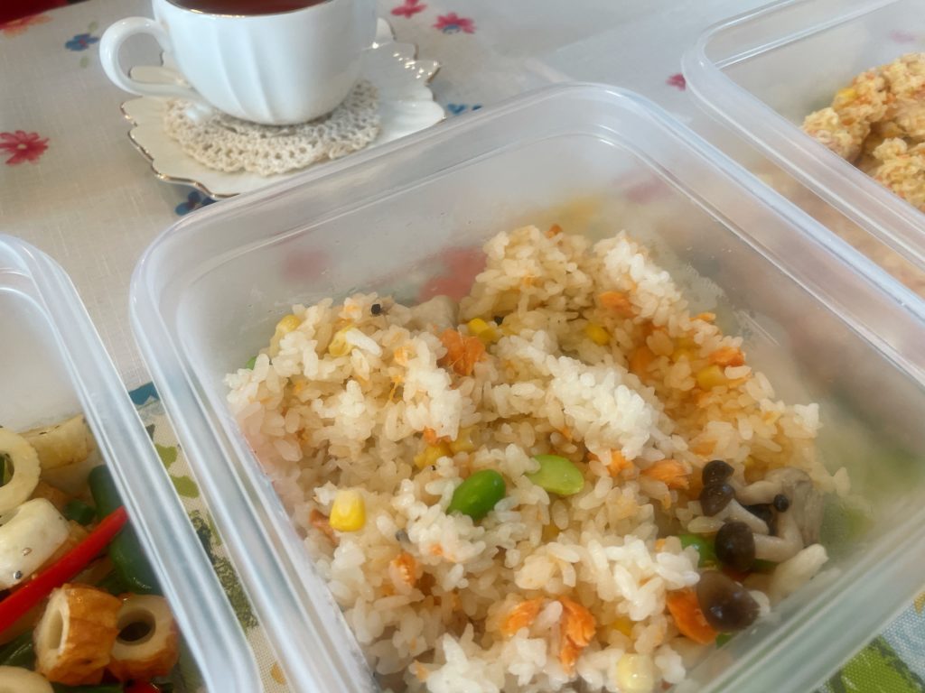 料理教室マンツーマン鮭ピラフ