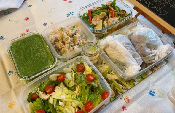 料理教室マンツーマン鰆ハーブシート包み蒸しセット