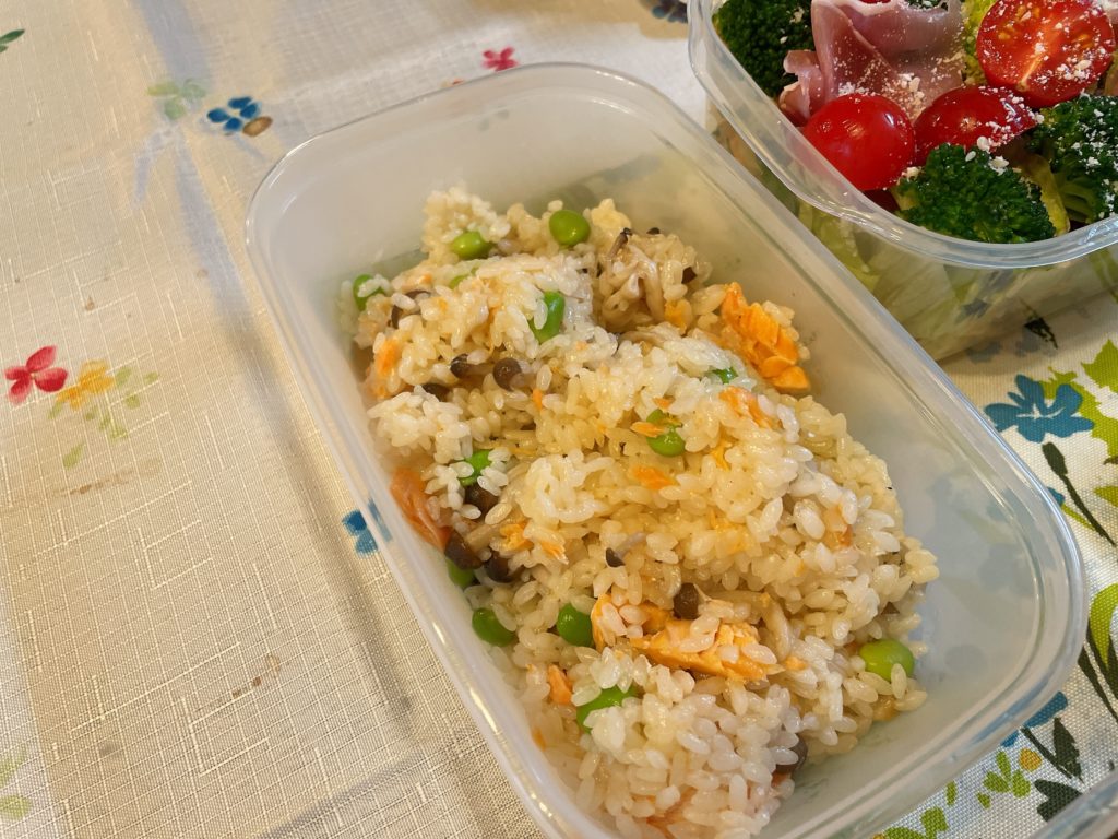 料理教室マンツーマン鮭ピラフ