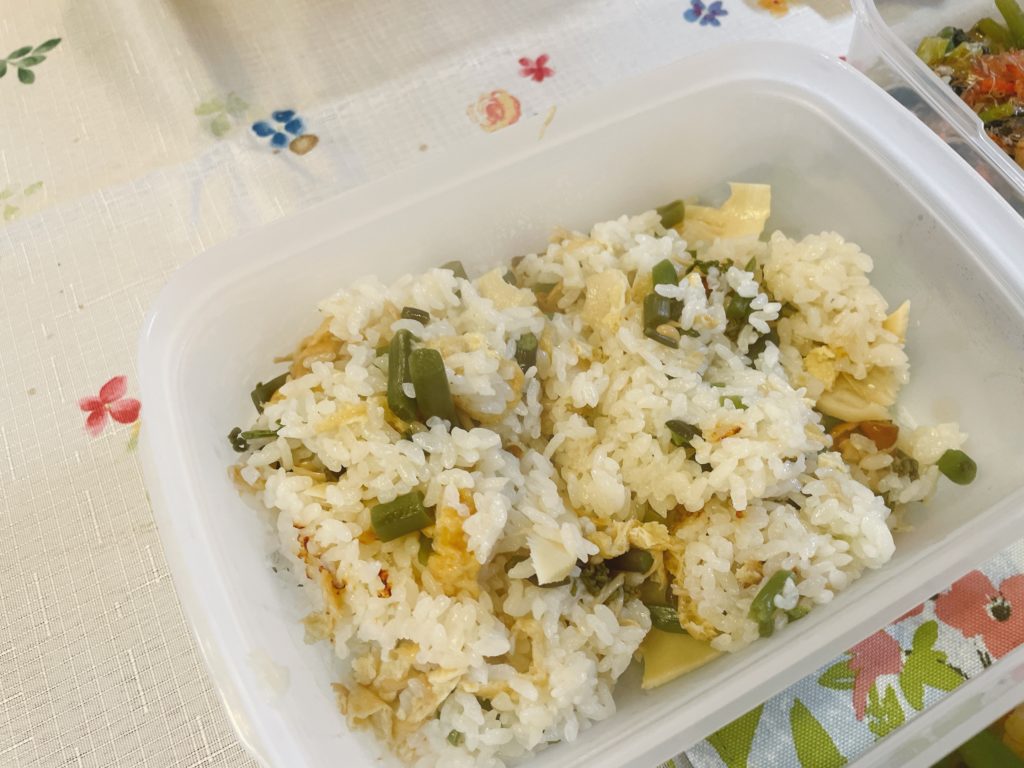 料理教室マンツーマン山菜炊き込みご飯