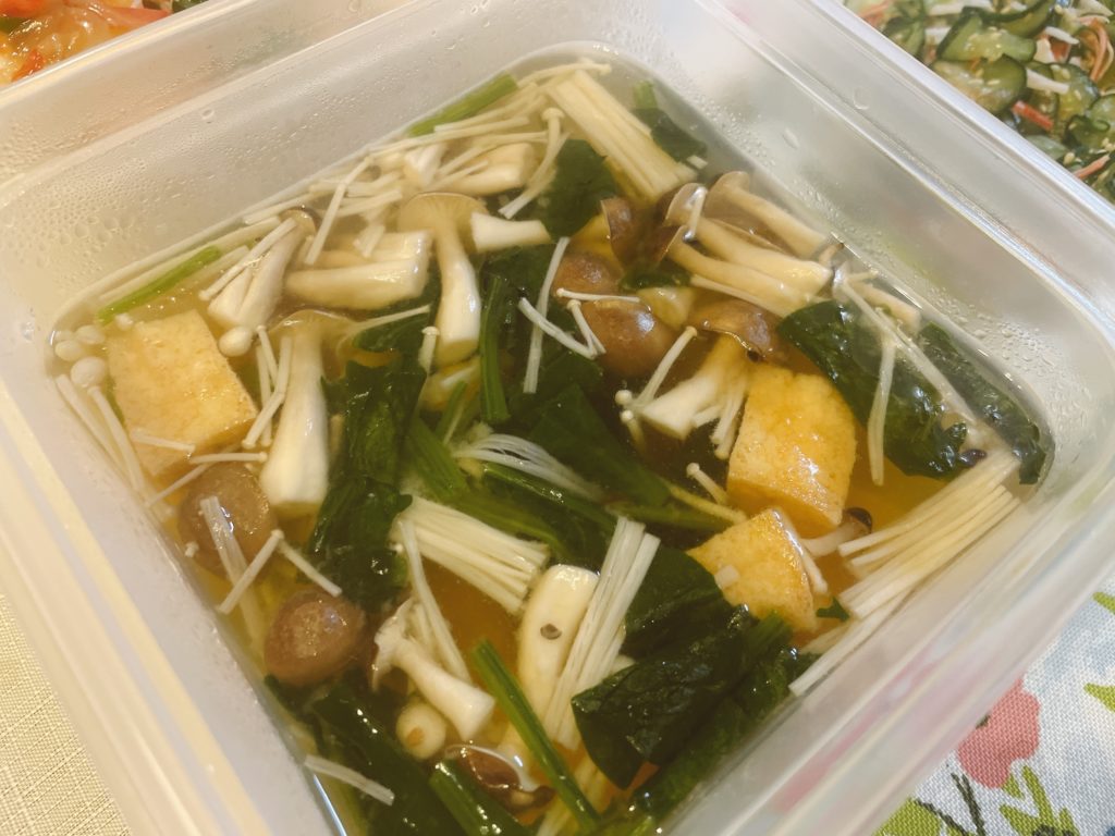 料理教室マンツーマンきのこの味噌汁