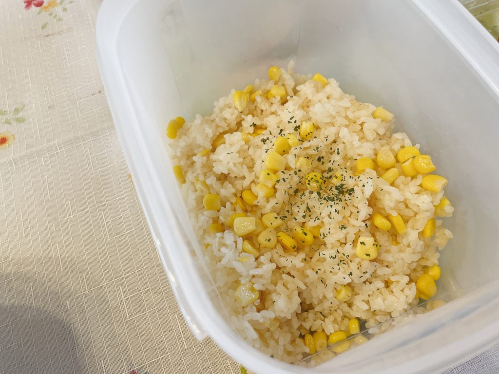 料理教室マンツーマントウモロコシピラフ