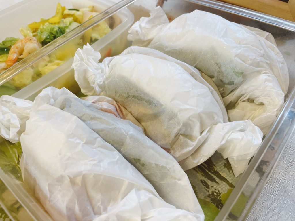 料理教室マンツーマン豚味噌シート包み蒸し