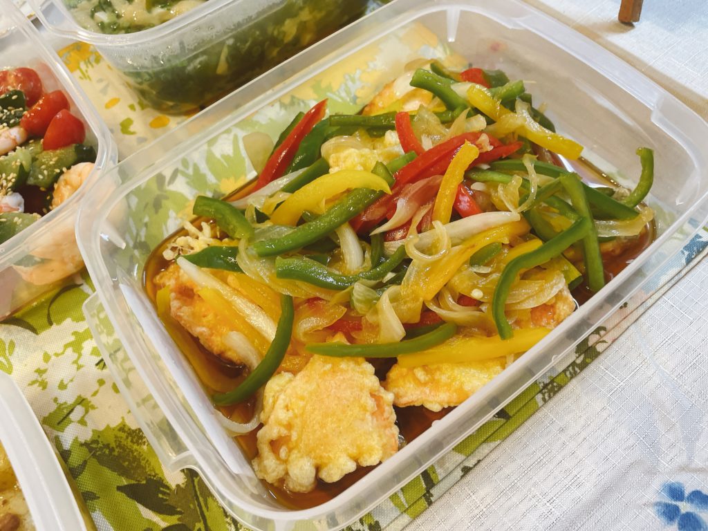 料理教室マンツーマンカラフル鮭南蛮
