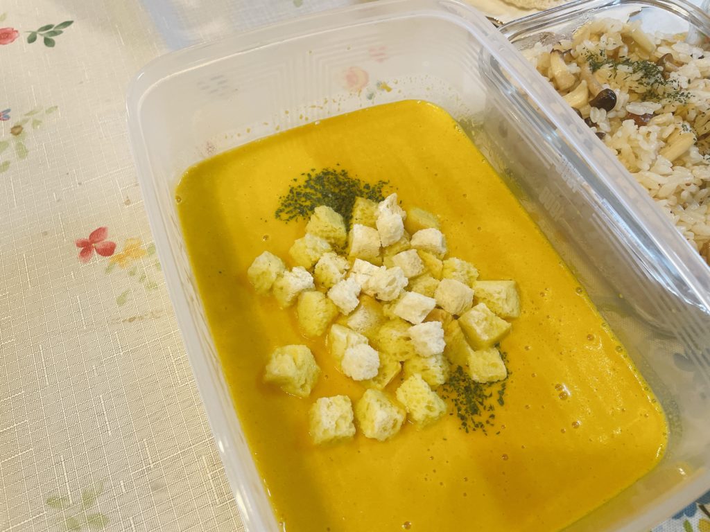 料理教室マンツーマンかぼちゃポタージュ