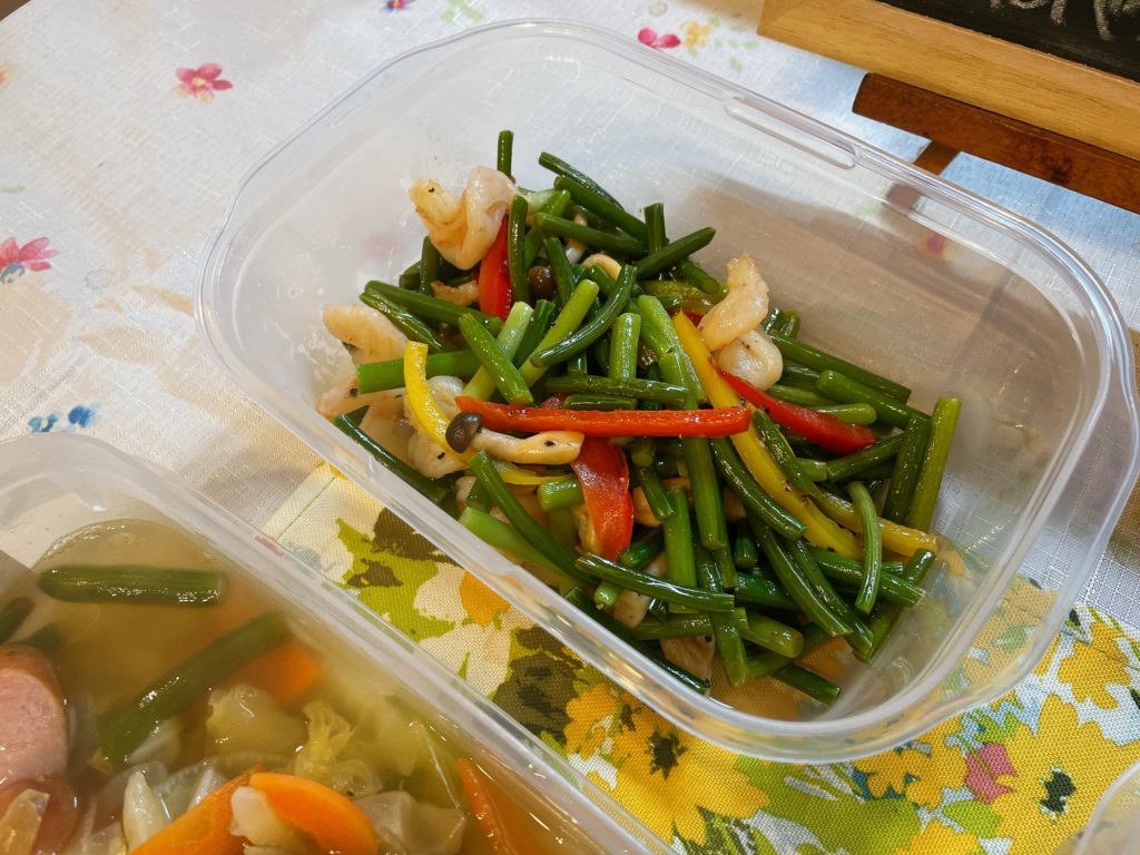 料理教室マンツーマンにんにくの芽ソテー