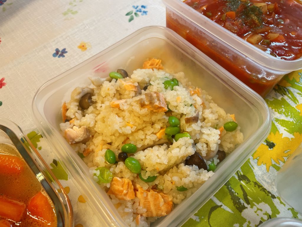 料理教室マンツーマン鮭ピラフ