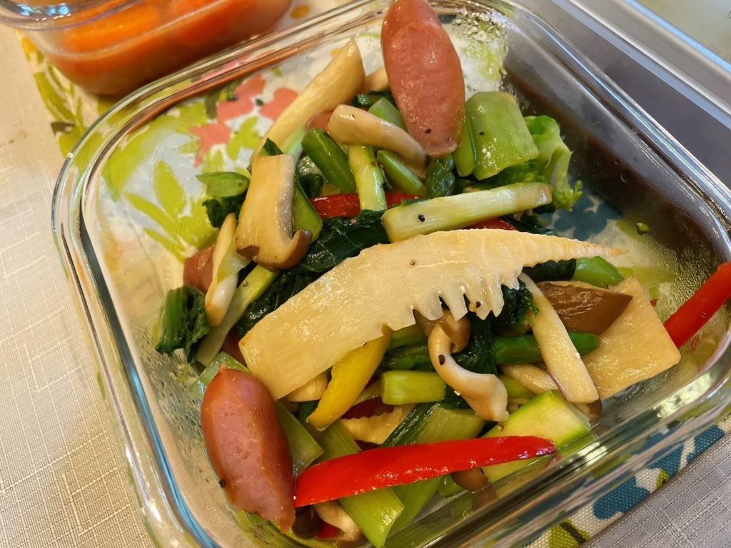 料理教室マンツーマン小松菜ソテー