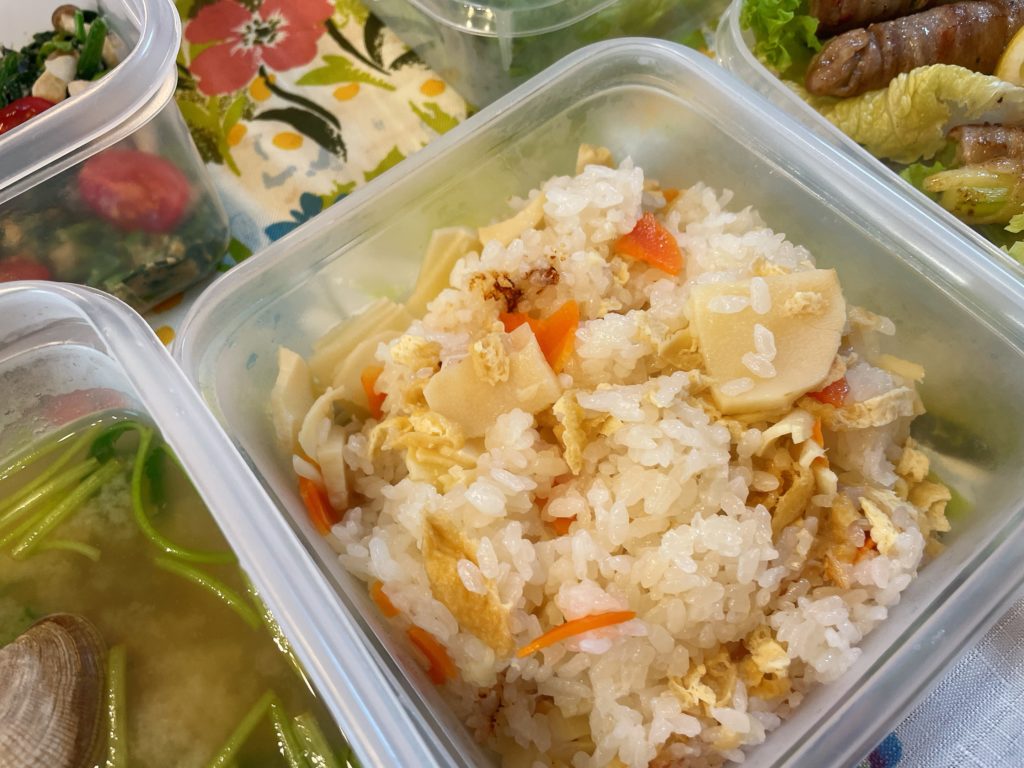 料理教室マンツーマンたけのこご飯