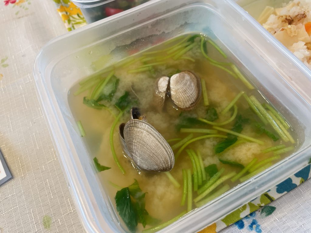 料理教室マンツーマンあさり味噌汁