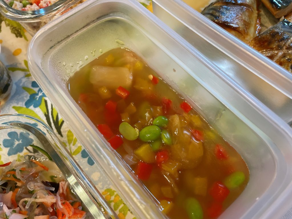 料理教室マンツーマンカラフル野菜あんかけあん
