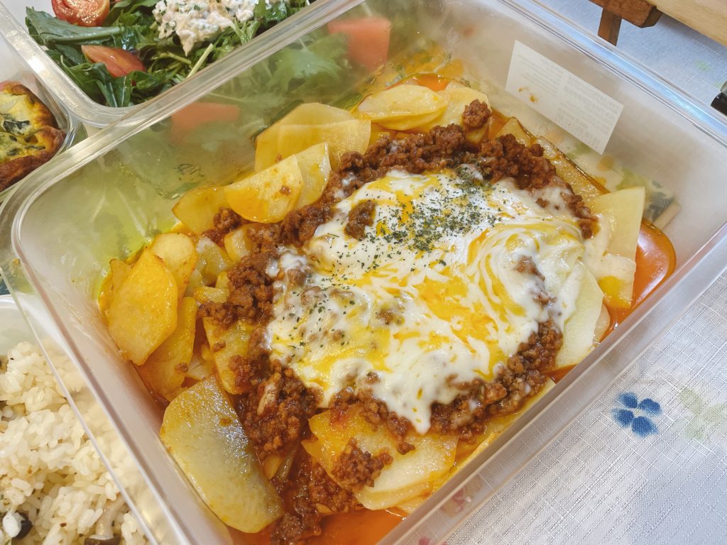 料理教室マンツーマンじゃがミートチーズ焼き