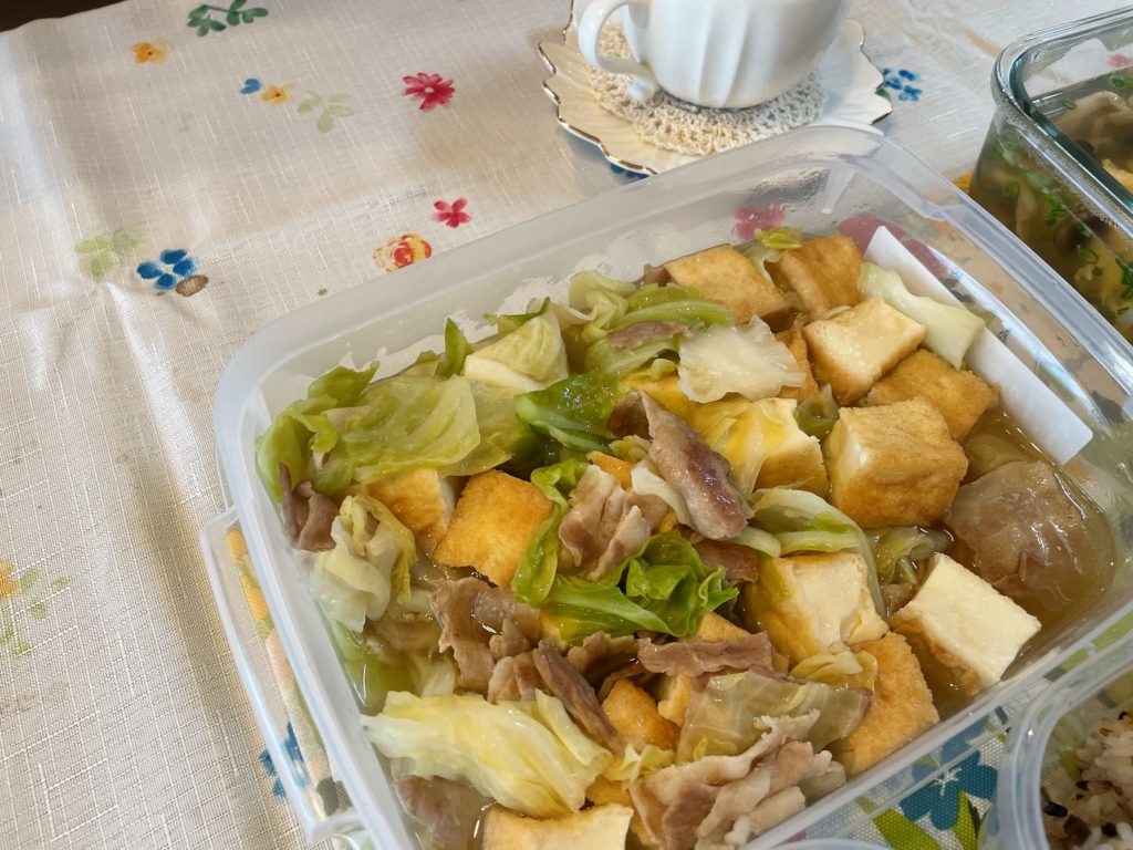 料理教室マンツーマン厚揚げ豚バラ煮物