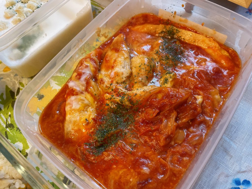料理教室マンツーマンささみトマトチーズ焼き