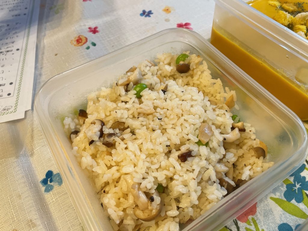 料理教室マンツーマンきのこバターライス