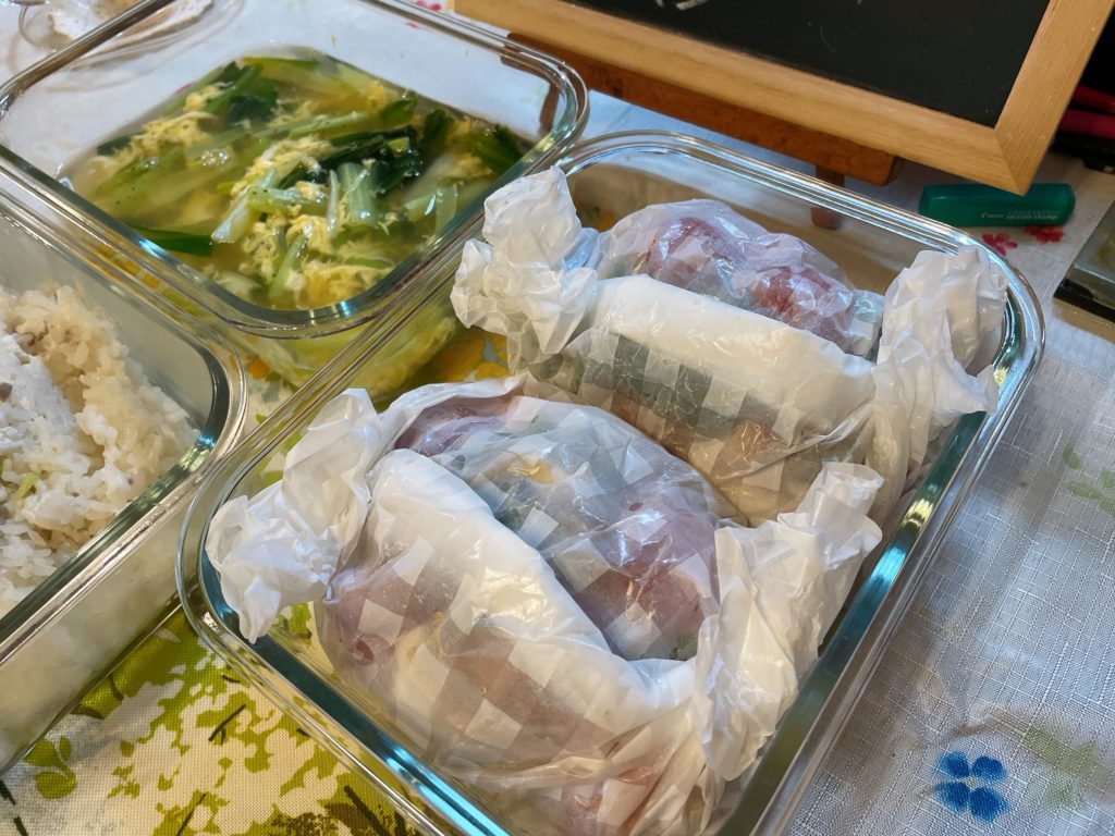 料理教室マンツーマン豚味噌シート包み蒸し