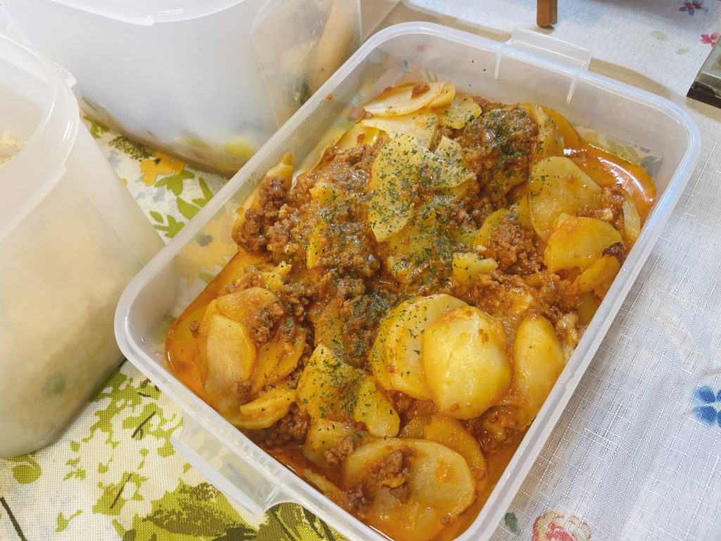 料理教室マンツーマンじゃがミートチーズ焼き