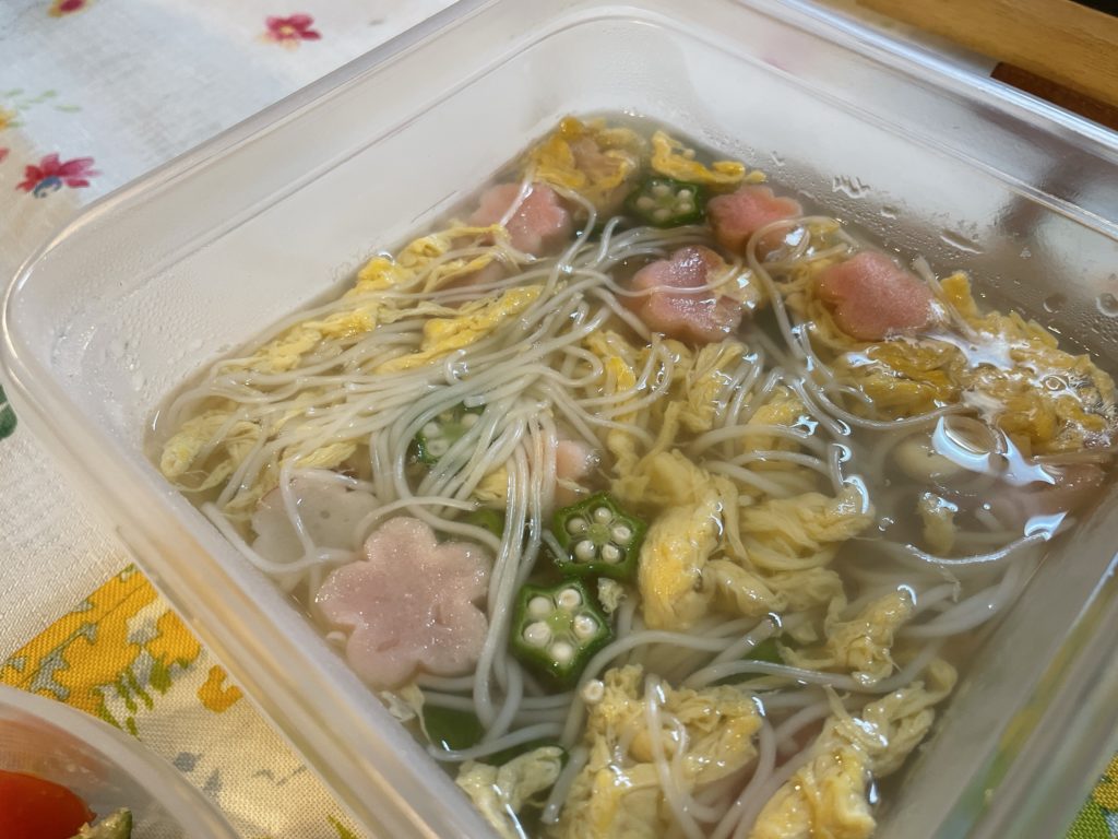 料理教室マンツーマンオクラそうめんかき玉汁