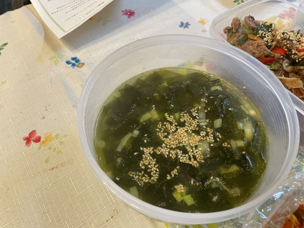 料理教室マンツーマンワカメスープ